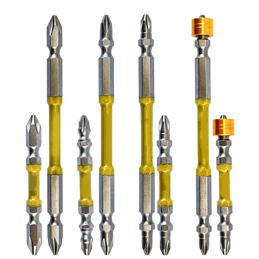 1 st Dubbele Kop PH2 Schroevendraaier Bit Met Magnetische Ring 65-110mm Kruiskop Impact Schroevendraaier Bit Elektrische Schroevendraaier Gereedschap