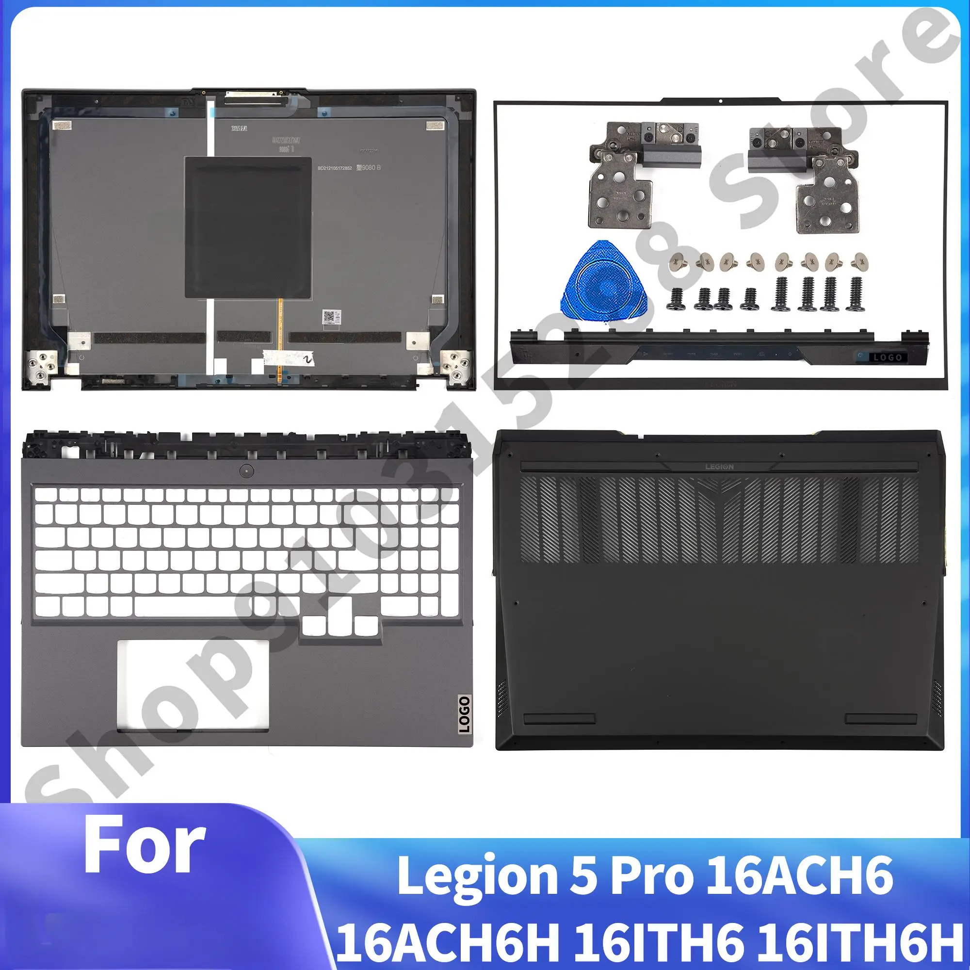 LCD Back Cover For Legion 5 Pro 16ACH6 16ACH6H 16ITH6 16ITH6H 2021 Front Bezel Palmrest Bottom Repalce Parts HY660