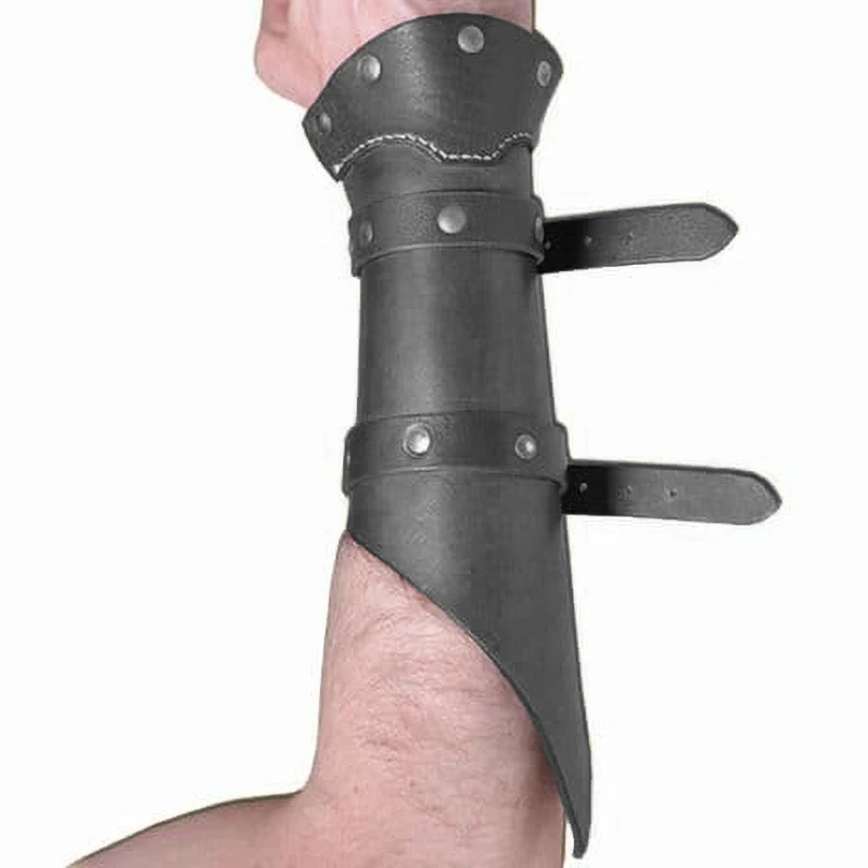 중세 팔 보호대 가죽 브레이서 바이킹 전사 기사 코스튬 액세서리 남성용 라프 엘프 궁수 보호 장갑