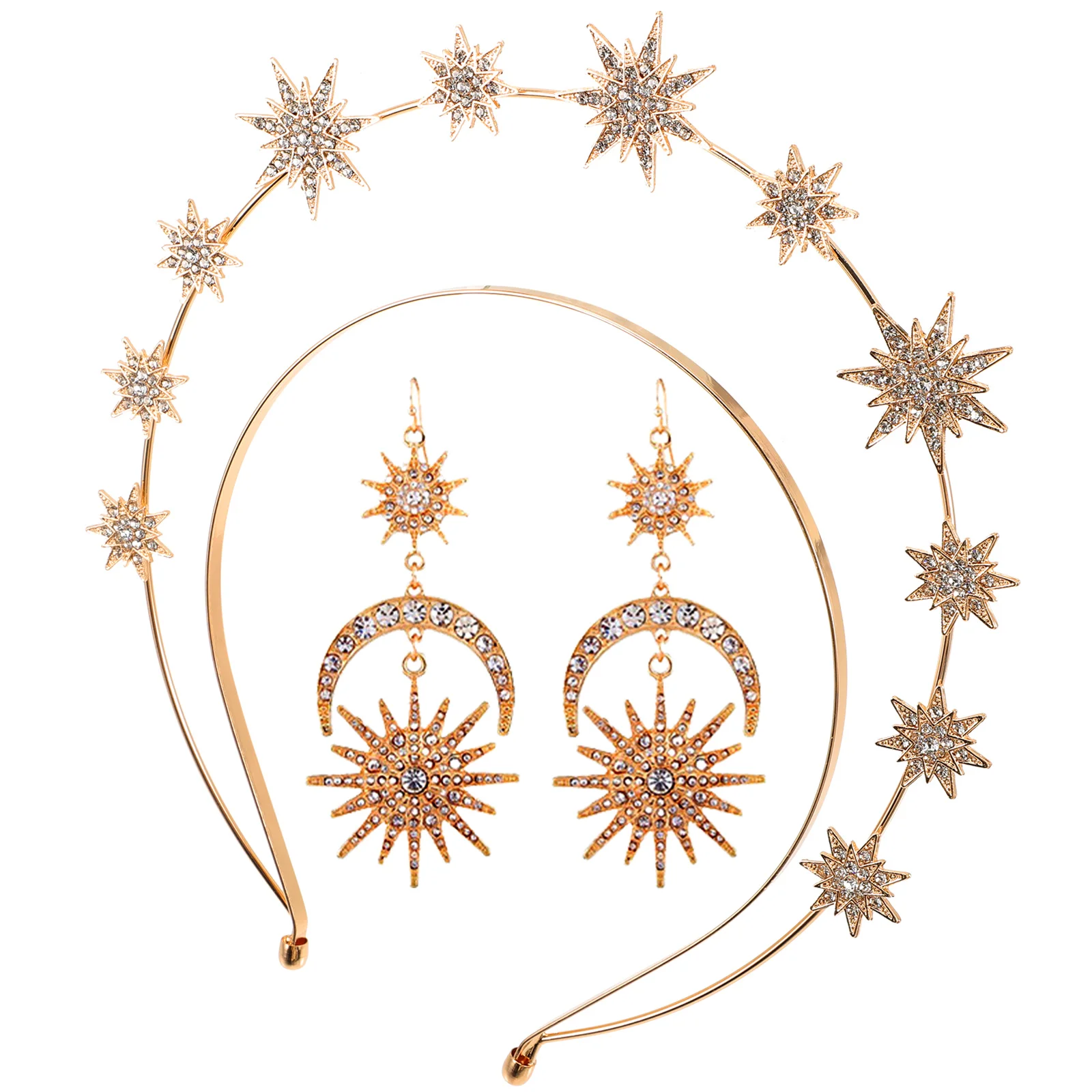 

3 Pcs Hexagram Hairb Headb s Lightweight Moon Sun Photo Props Portable Party Favors Holiday Accessories Six Pointed Star Set
