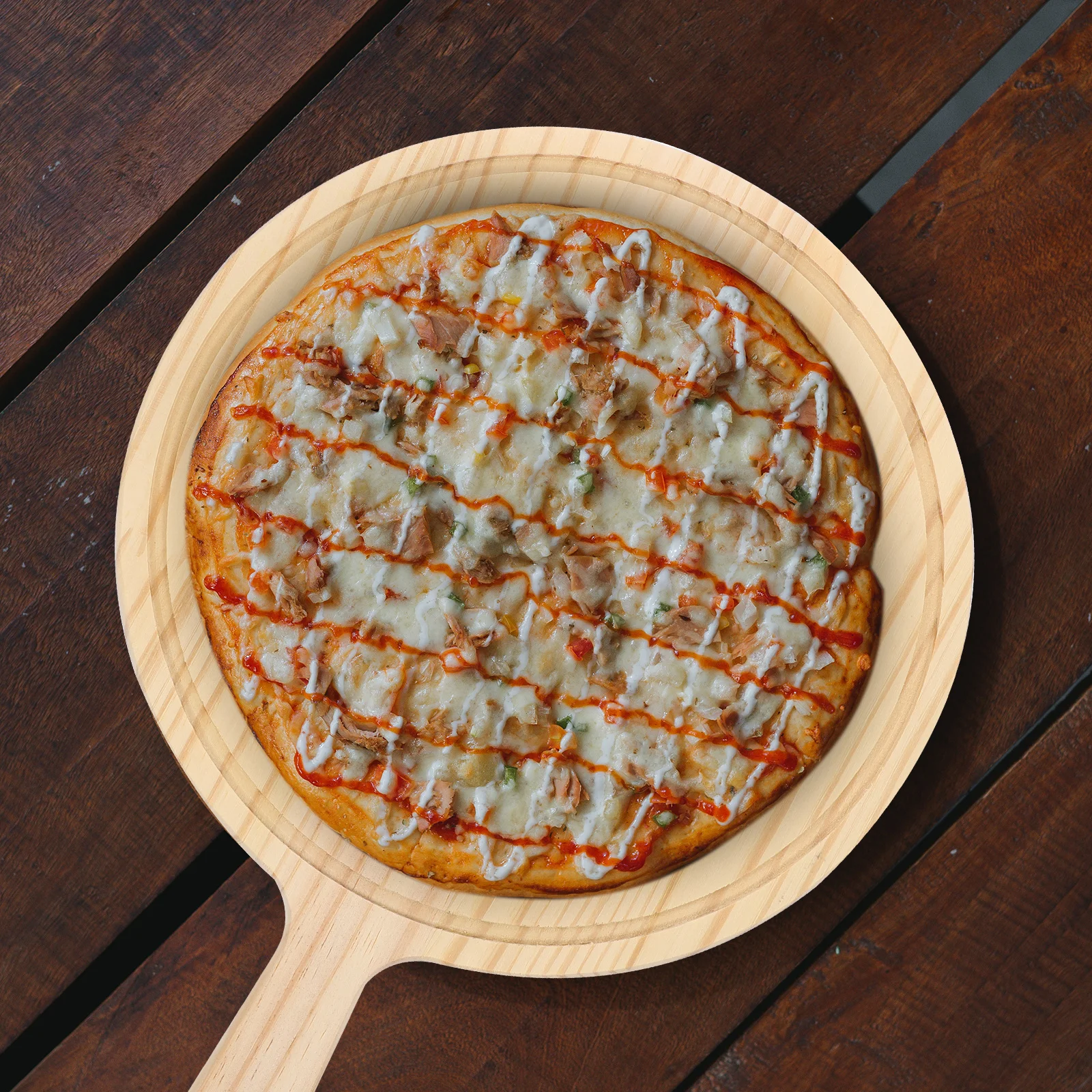 

11 Inch Natural Wooden Peel 28*28*1.6Cm Non-Stick Baking Paddle For Bread Transfer Home Restaurant Use Pizza Spatula