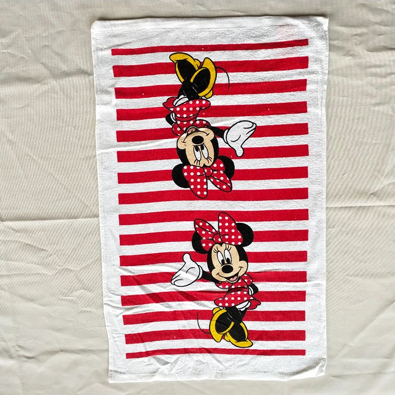 Disney Mickey Minnie Mouse Cotton Hand Towel Cute Cartoon Figures Face Pillow Milk Coffee Towels Kitchen Accessories Large Size