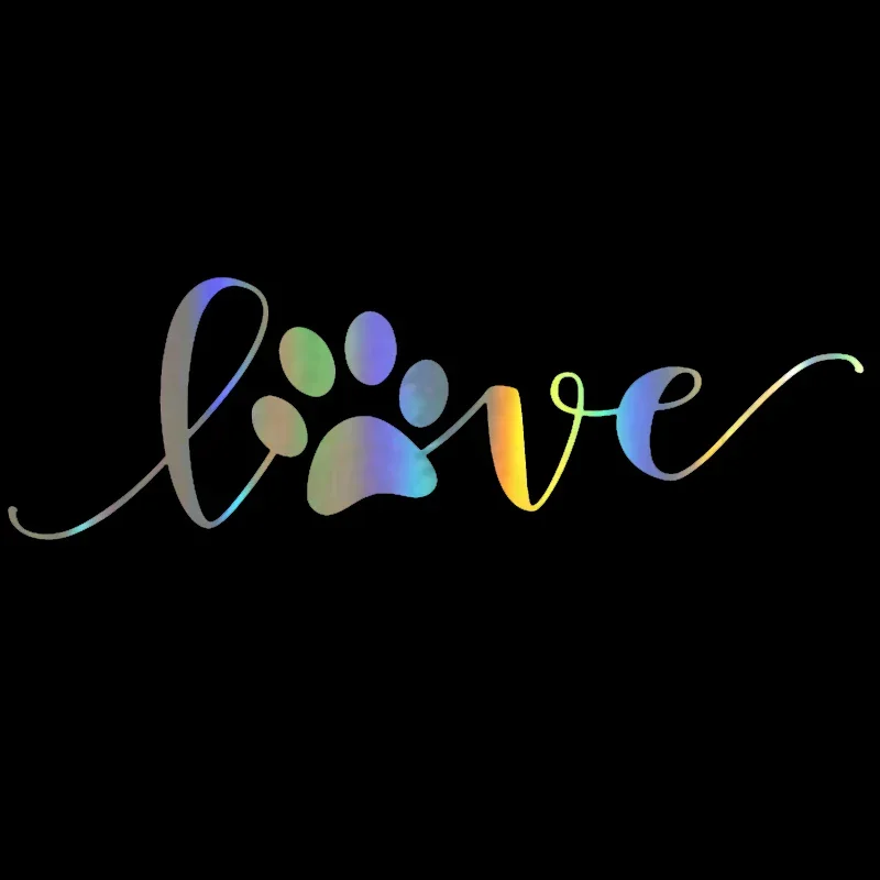 Love Dog Footprints Automobile motociclette frigo Laptop personalità decorazione adesivi frigo Laptop personalità PVCDecals
