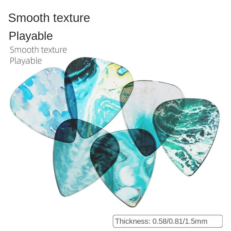 6Pcs/pack Personality Color Transparent Guitar Pick Guitar Musical Instrument Practice Performance Professional Accessories Pick