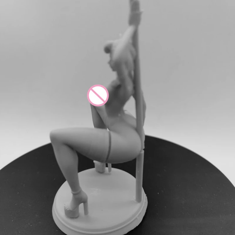 Resin Figures Girl Dancing Pole 1/24 Scale 75mm Vertical Height  Assemble Miniatures Model Kit Unassembled and Unpainted Toys