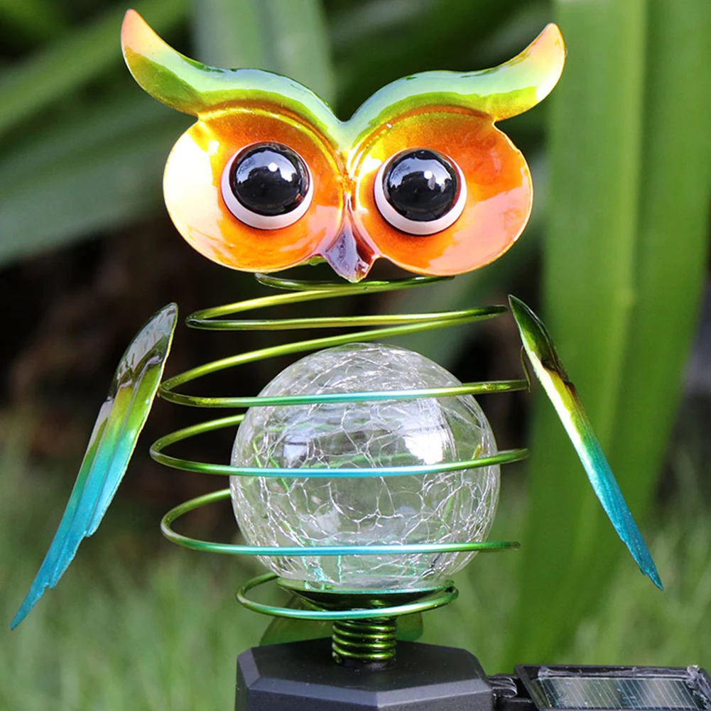 Outdoor LED Light Waterproof Solar Powered Garden Light Large Eyes Owl Shape Lawn Lamp Yard Ornament Decoration Lanterns