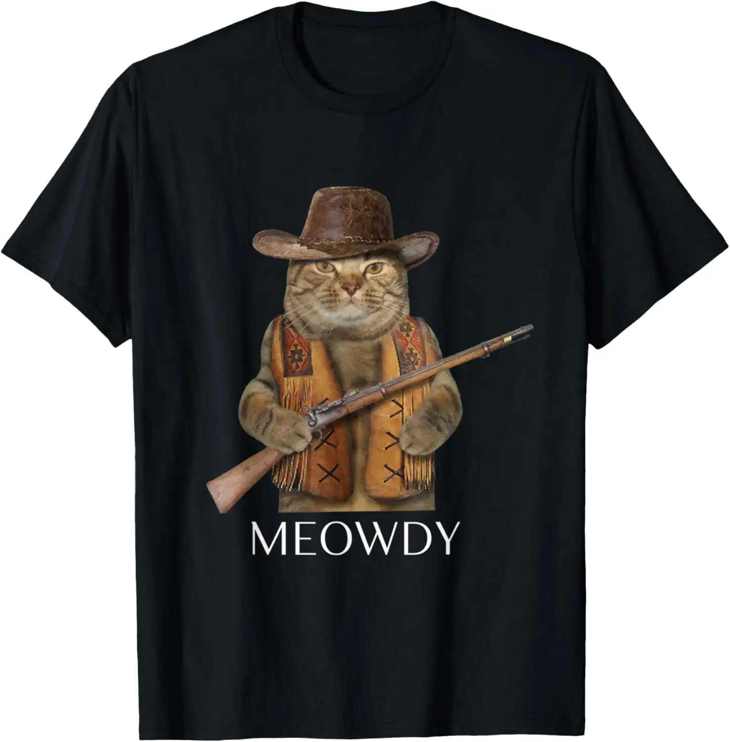 Funny Meowdy Cowboy Cat Gifts for Cowboys Cat Tee Men Women T-Shirt