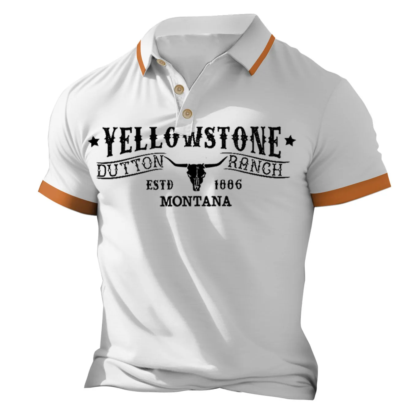 Vintage Shirts 3d Word Printed Polo Shirt For Men Casual Summer T-Shirt Yellowstone Pattern Short Sleeve Tops Men\'s Clothing 5xl