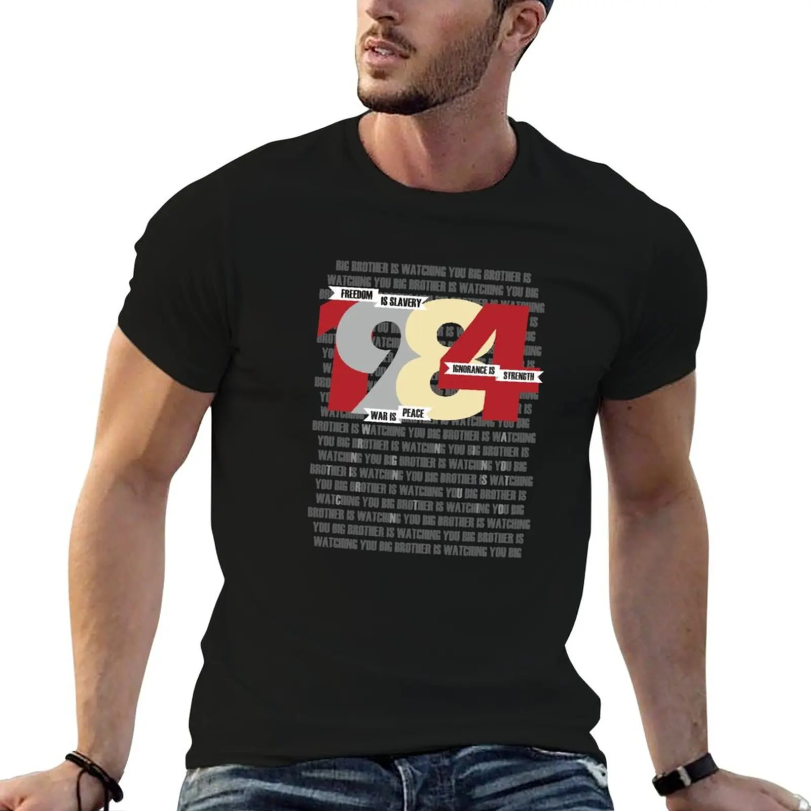 Camiseta George Orwell - Nineteen Eighty-Four, camisetas para homem, pacote de camisetas de algodão para homem, camiseta macia de algodão