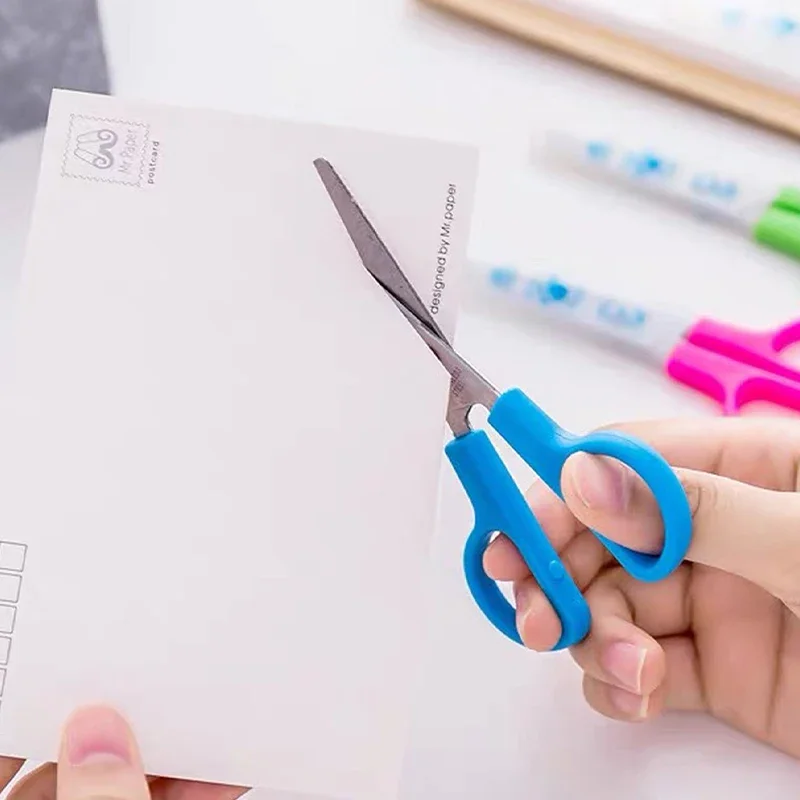 Tijeras de seguridad de dibujos animados para niños, recortes artesanales, papelería escolar de papel, tijeras pequeñas bonitas, 1 ud.