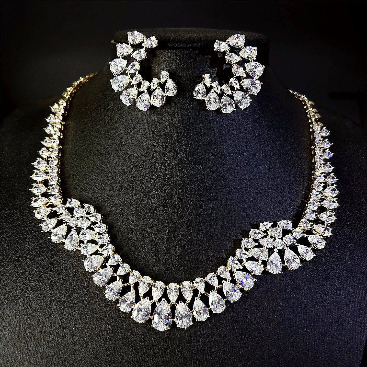 Indian Luxury Zircon Jewelry Set for Women Ethiopian Wedding Banquet Party Anniversary Accessory African Bijoux Parures