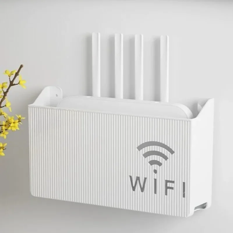 Multifunctional Wall-Mounted Storage Box: Organize TV Accessories & WiFi Router