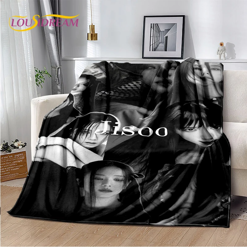 2025 Kpop Kim Jisoo Beauty Star Soft Flannel Blanket for Beds Bedroom Sofa Picnic,Throw Blanket for Cover Leisure Nap Gift Kids