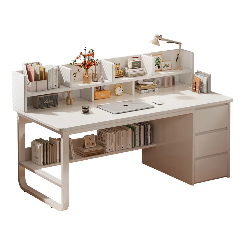 

Desk Student Bedroom Bookshelf Integrated Learning Writing Desk Household Small Unit with Drawer Desktop Office