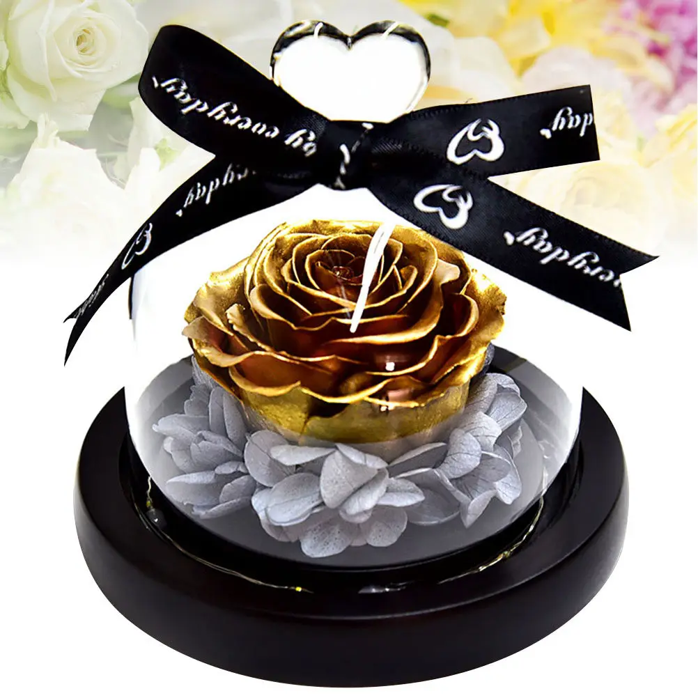 

Glowing Dome Decor for Desktop Bedroom Living Room Wedding Party Home Ornament Valentine's Day Gift Golden