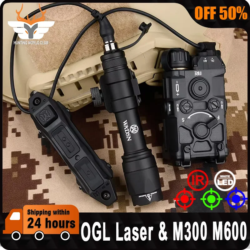 

Tactical OGL Red Dot Green Blue IR Laser WADSN M300A M600C Scout Flashlight Hunting Airsoft Strobe LED lamp Dual Function Switch