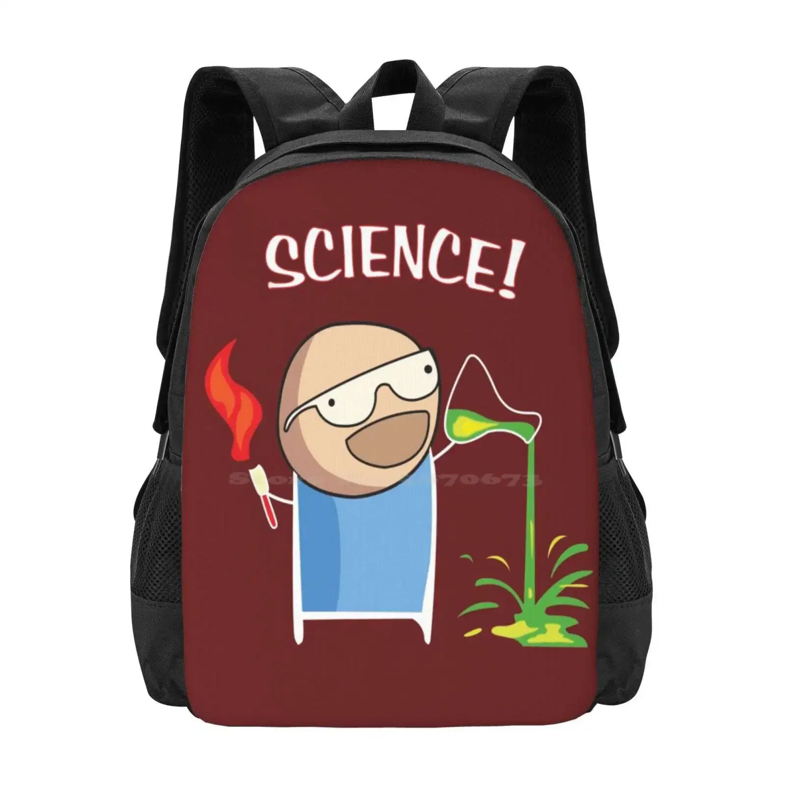 

Science Backpack For Student School Laptop Travel Bag Chemistry Funny Science