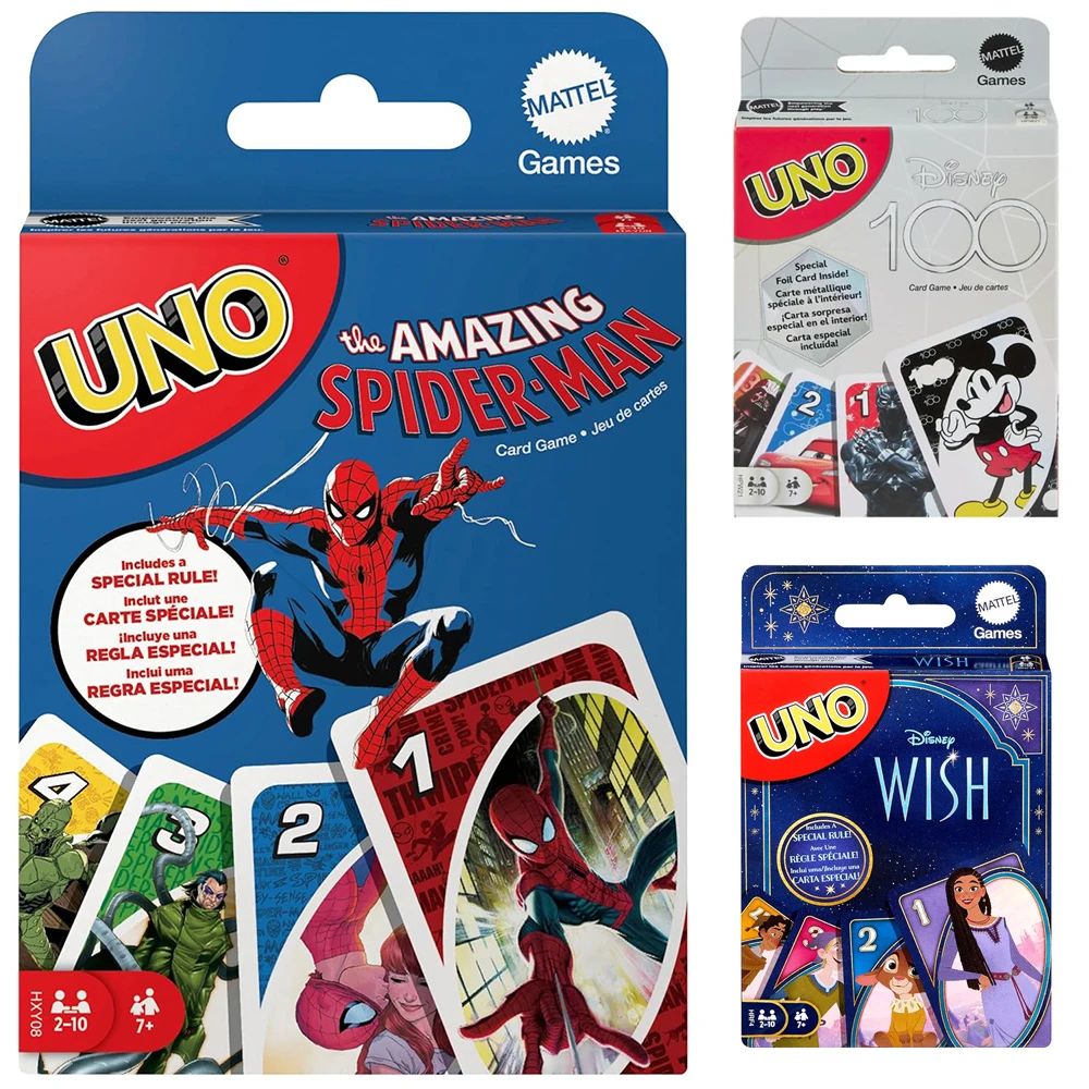 UNO Spider-Man Card Matching UNO WISH Game Multiplayer Family Party Boardgame UNO Card Game Funny Friends Entertainment Poker