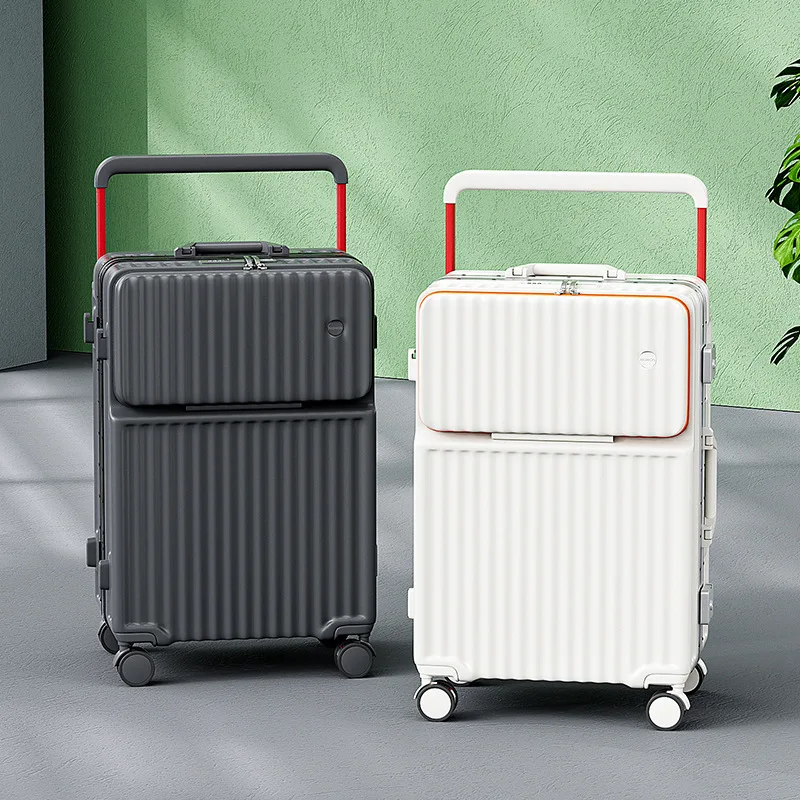 multifunctional-wide-pull-rod-front-opening-lage-20-inch-boarding-24-inch-travel-silent-wheel-universal-wheel-password-box