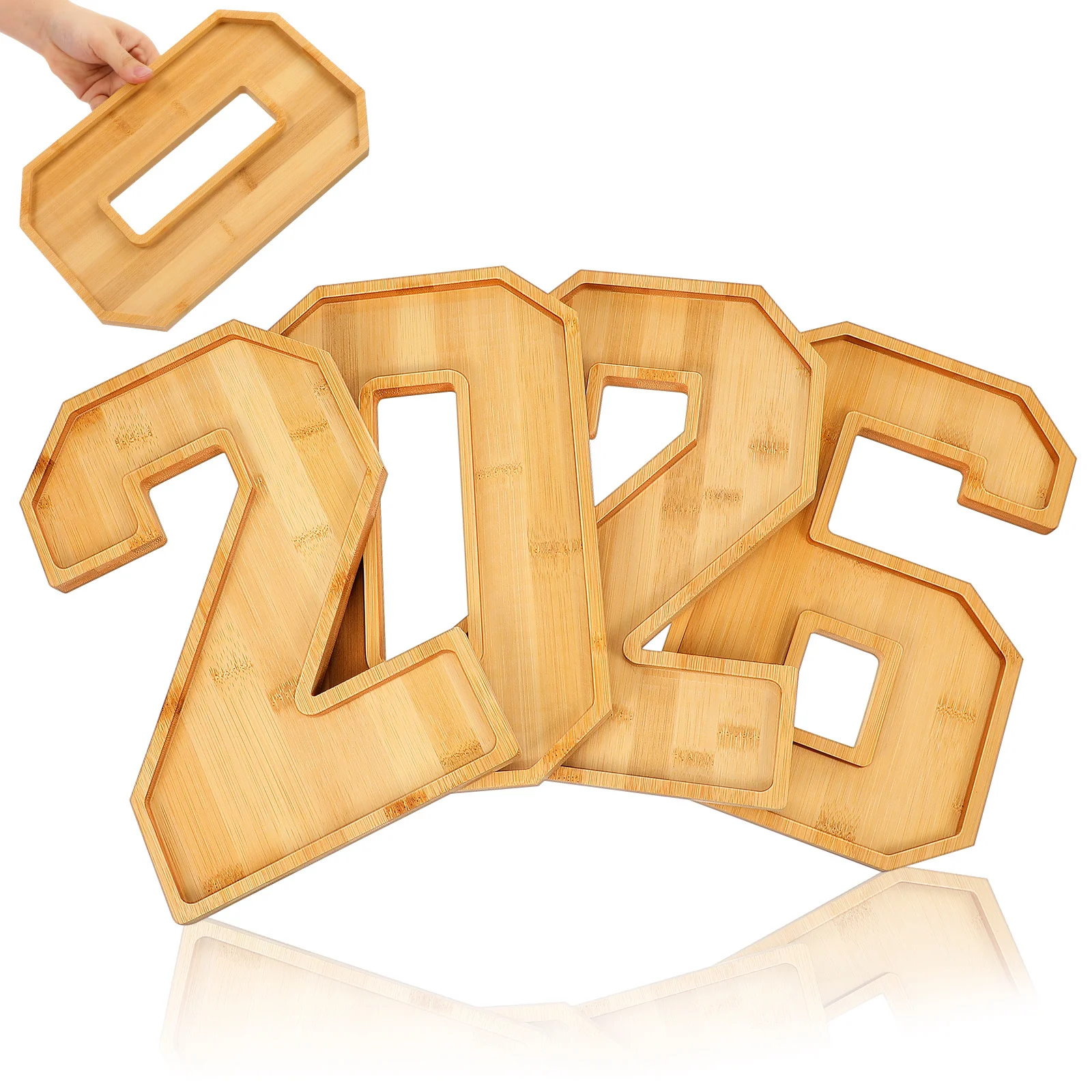 

1 комплект, деревянный сервировочный поднос в форме номера 2026, блюдо с фруктовым сыром, заполняемая доска для посуды для вечеринки, декор для выпускного мероприятия