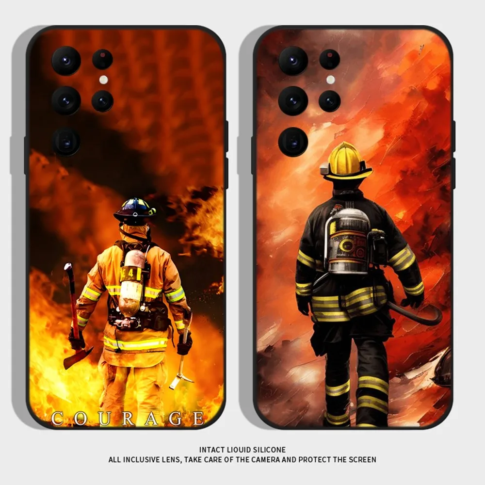 

Firefighter Heroes Fireman Phone Case For Samsung S24,S22 Ultra,S20,S30 plus,S22 plus,S23,S30 ultra 5G Silicone Cover