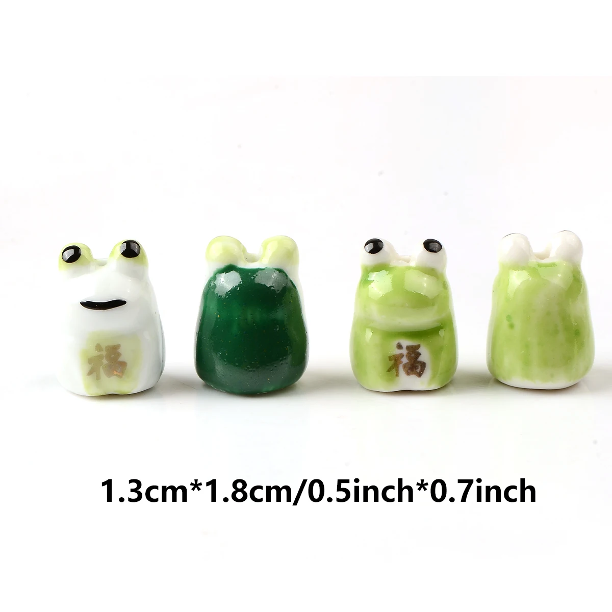 Cute Frog Ceramic Beads Loose Charms Beads for Jewelry Making Porcelain Handmade Diy Jewellery Accesorios Kralen