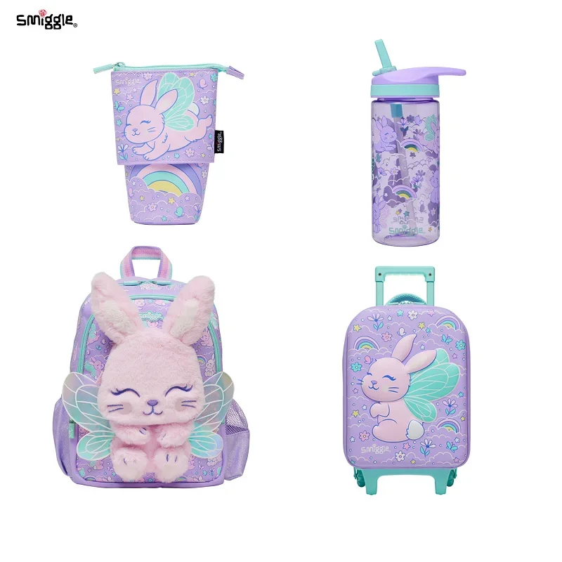 

Оригинальная австралийская сумка Smiggle для детского сада фиолетовая луна кролик школьная сумка для девочки сумка для путешествий мультяшная Милая открывающаяся для школы детский подарок