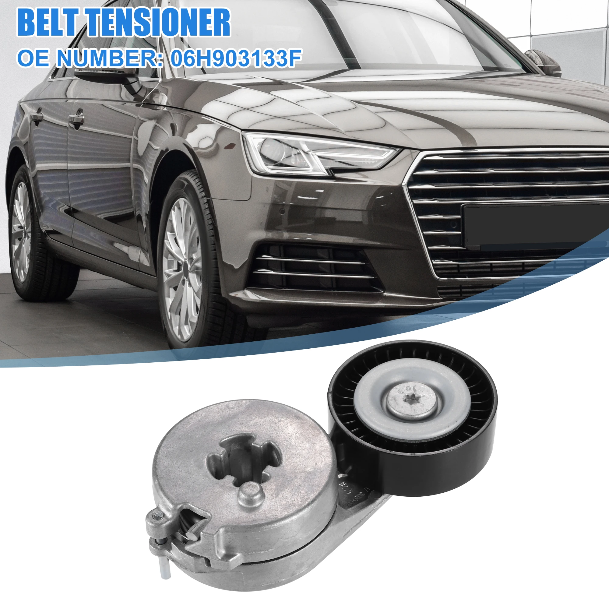 

UXCELL Accessory Drive Belt Tensioner Assembly with Pulley for Audi A4 No.06H903133F