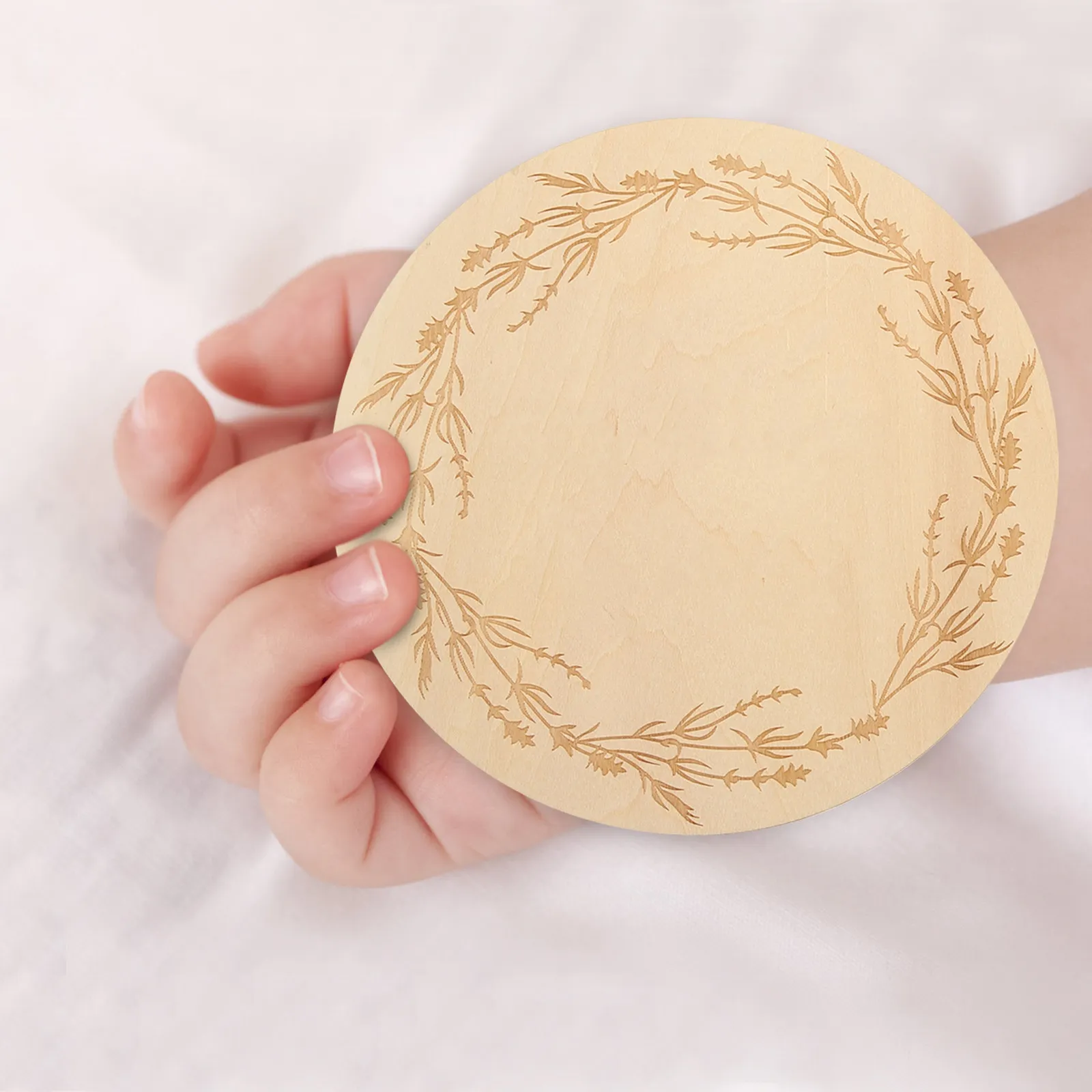 1Set Wooden Monthly Cards Beautiful Grain Baby Birth Announcement Newborn Monthly Milestone Photo Props Baby Shower Gift Infant