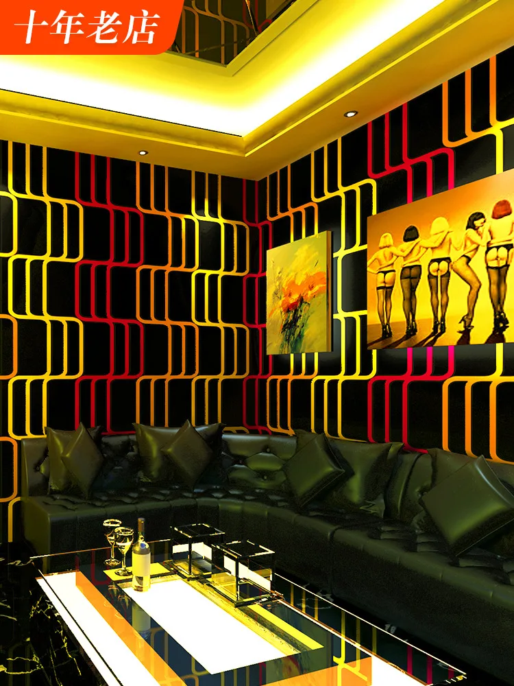 

KTV Wallpaper Karaoke Hall Flash Wall Cloth 3D Reflective Special Bar Theme Box Corridor Corridor Background Wall Wallpaper