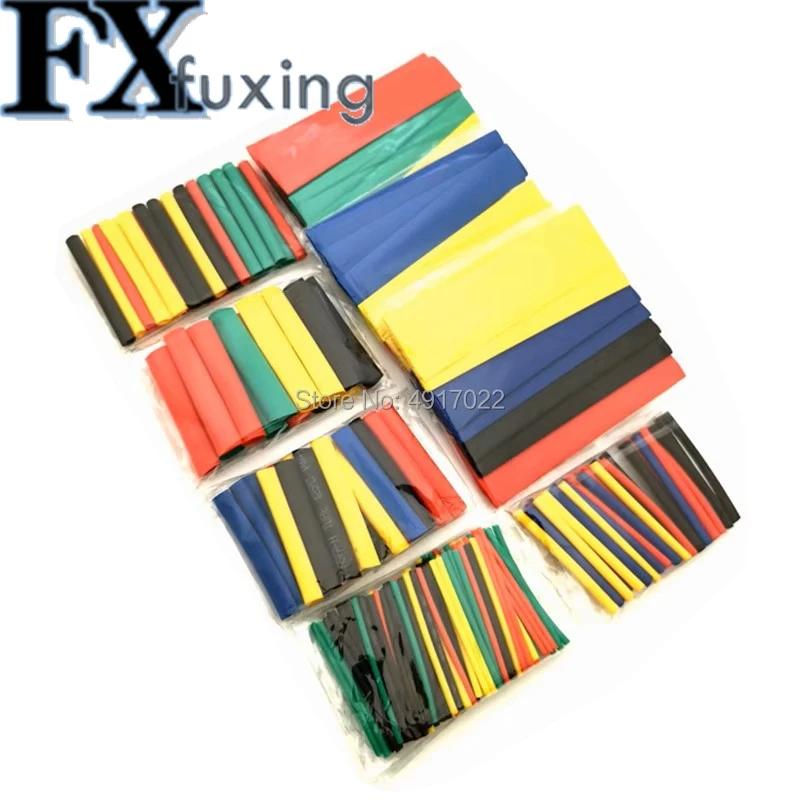 328PCS Heat Shrink Tubing 2:1Wire Cable Wrap Assortment Electric Insulation Tube Kit 5 Color 8 Size Black Red Green Red Yellow