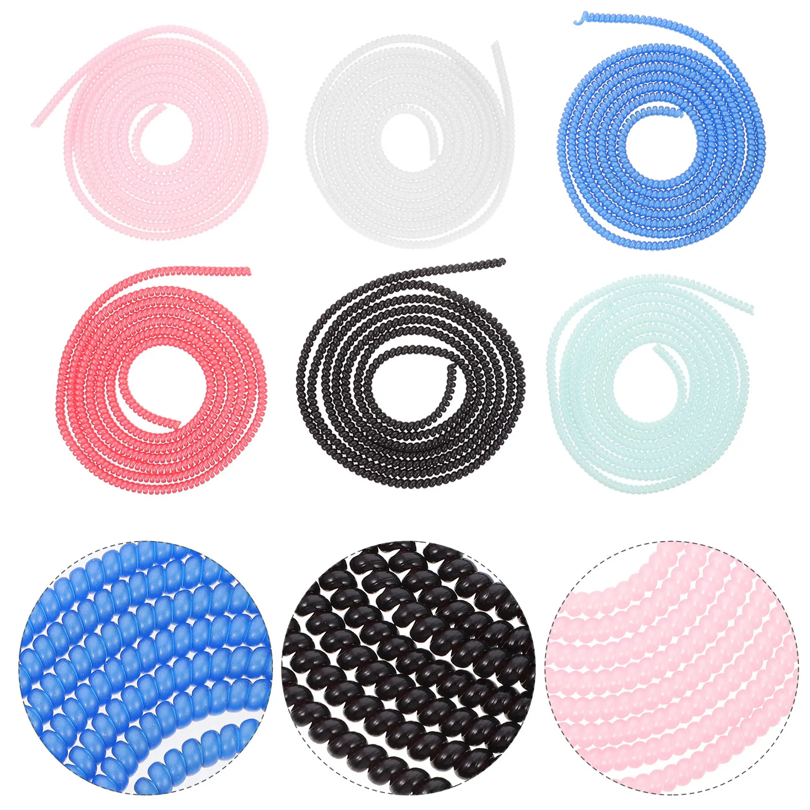 

12 pcs Spring Protection Cable Management Wrap Rope Cable Management Wrap Flexible PVC Cord Organizer Tool Wire Sleeve