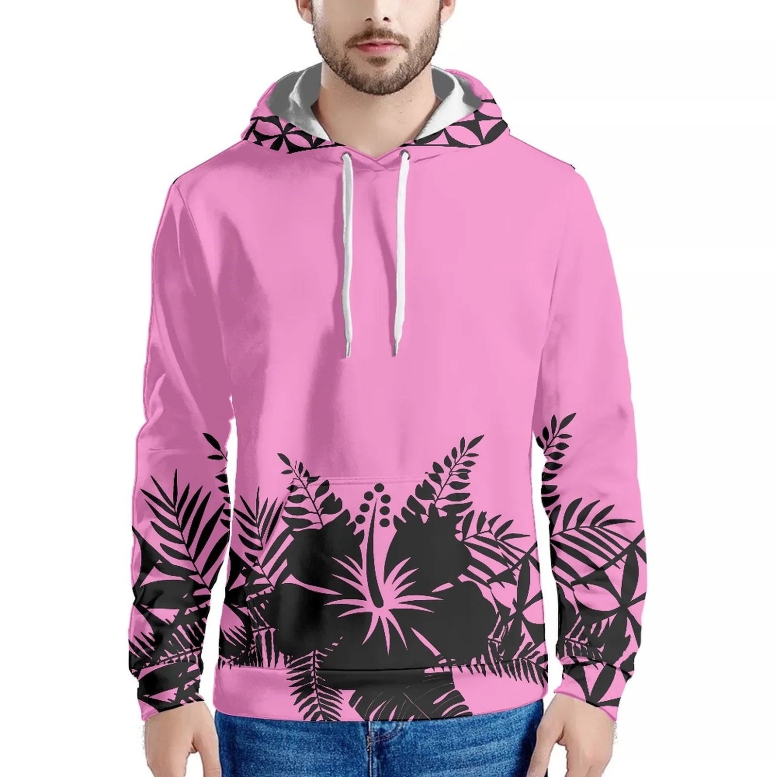 

Polynesia Men's Hoodies 2023 Autumn And Winter Hibiscus Print Men's Pullover Hoodie Long Sleeves Keep You Warm Men's Clothing