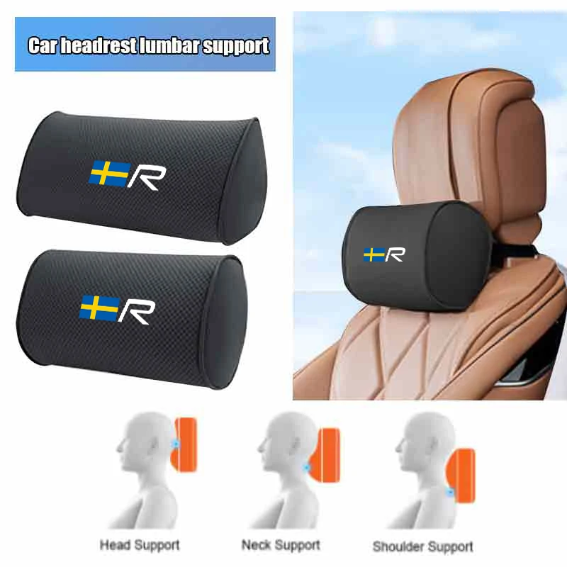 Appui-tête de voiture en mousse à mémoire de forme, coussin lombaire, oreiller de cou de voiture pour Volvo AWD C30 C70 S60 S80 S90 T6 V40 V50 V60 V