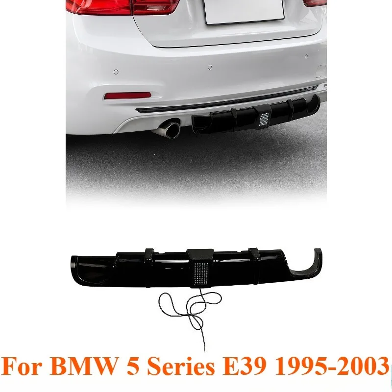 

For BMW 5 Series E39 1995-2003 Rear Diffuser With Light Gloss Black Rear Bumper Lip Splitter Car Exterior Modification Parts