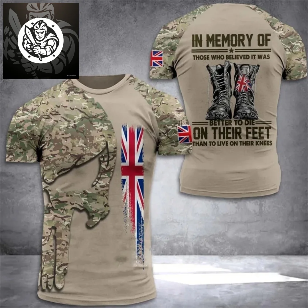 

The UK Flag Camouflage T-Shirt For Men/Women 3D Print British Camo T shirt England Veteran O-Neck Top Oversized Short Sleeve Tee