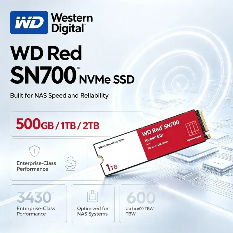 WD Red SN700 M.2 2280 PCIe 4.0 NVMe SSD Western Digital 500GB 1TB 2TB NAS Storage Internal Disk For Laptop Desktop PC Upgrade
