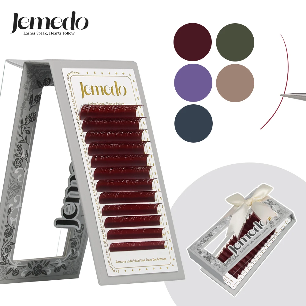 

JEMEDO Colored Eyelash Extension Morandi False Colorful Individual Lashes Mix 8-15mm Color False Mink Lash Extensions for Makeup