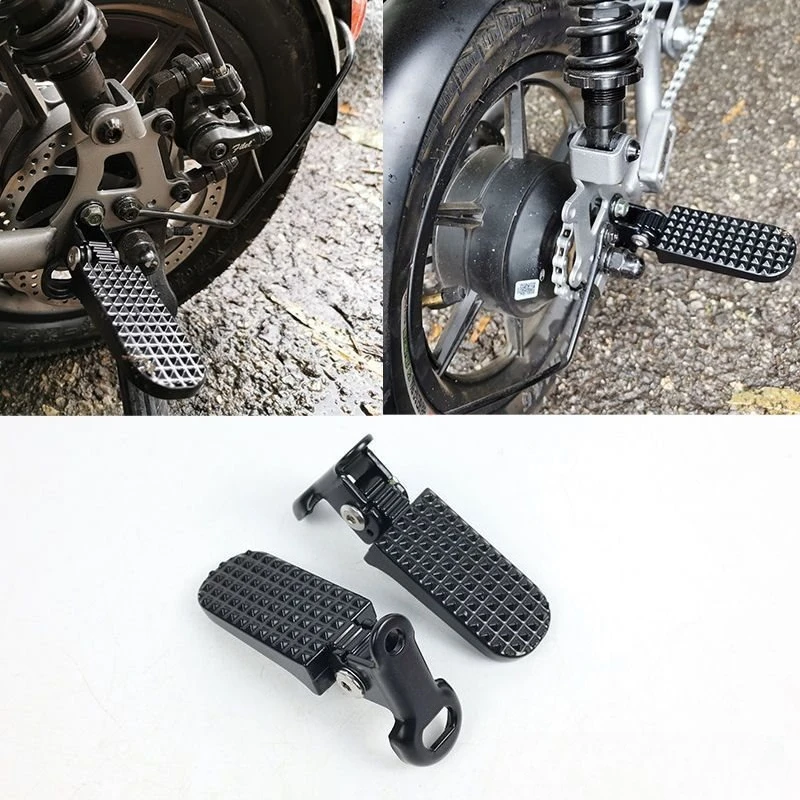 

One Pair Bicycle Rear Pedal for Electric Bike Foldable Design Aluminum Alloy Material Anti Slip Pattern Wide Application