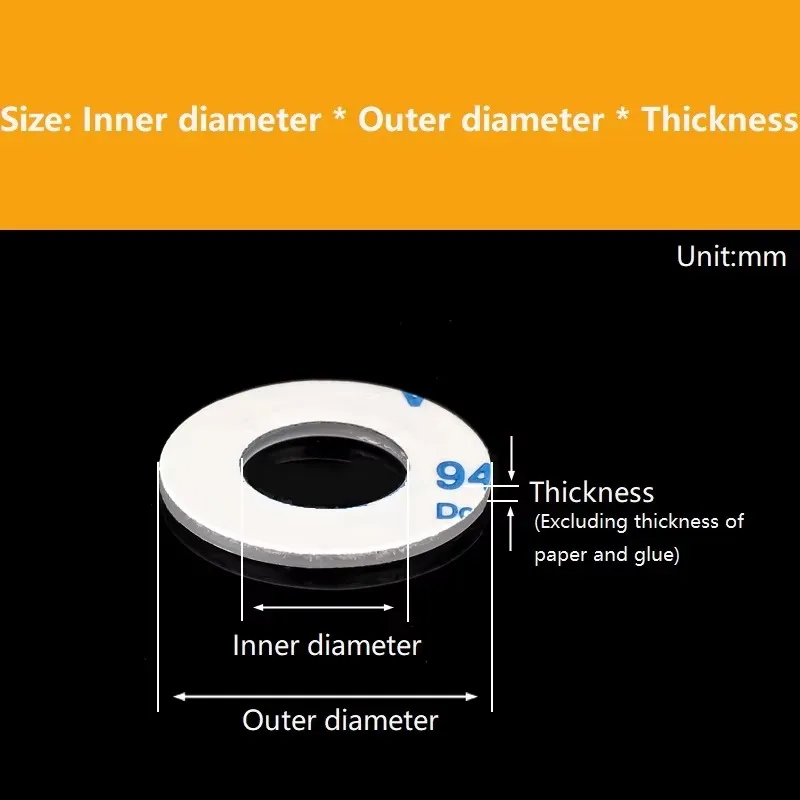 PVC Hard Plastic Single Sided Adhesive Backed Washer M8 M8.5 M10 M12 M13 M20 Transparent Round Flat Insulation Gasket Spacer Pad