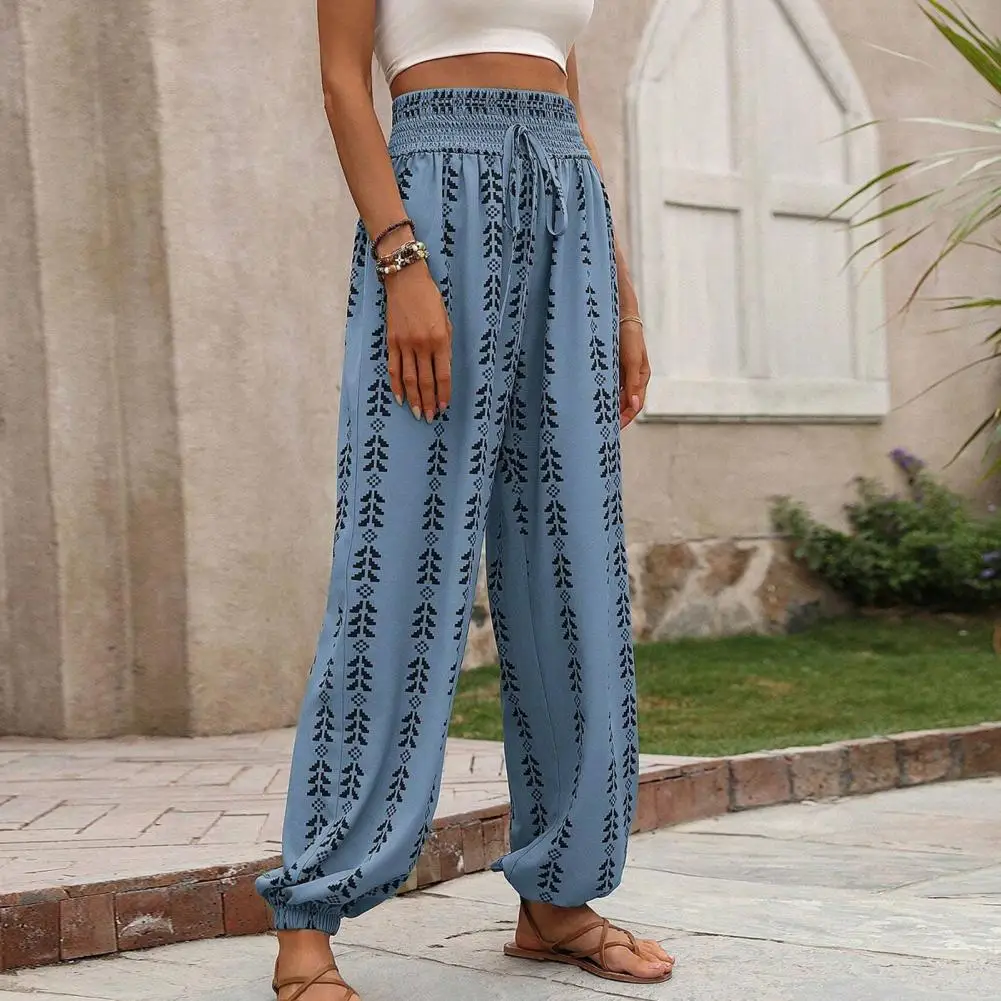 

Side Pocket Shorts Fashionable Women's Bloomers Elastic Waist Wide Leg Pants with Adjustable Drawstring Side Pockets Relaxed Fit