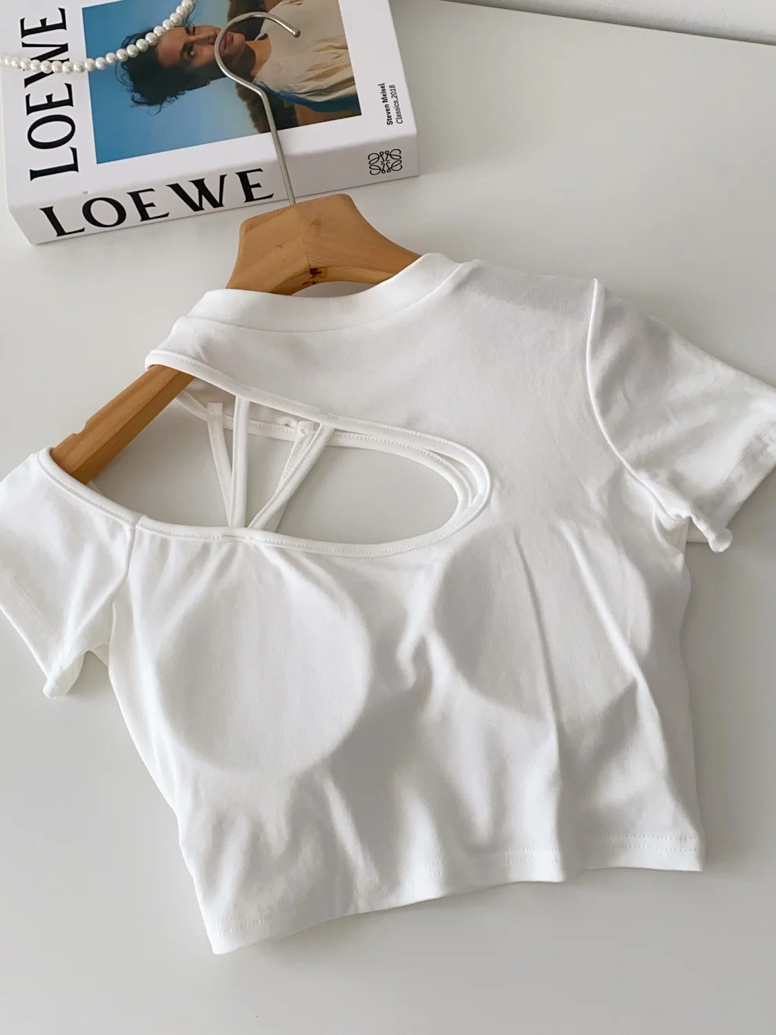 mat ort Sve T-shirt Frauen Sommer Unregelmäßige aushöhlen Design ow Schlüsselbein Bauchnabel Pure Desire Spicy Girl Top