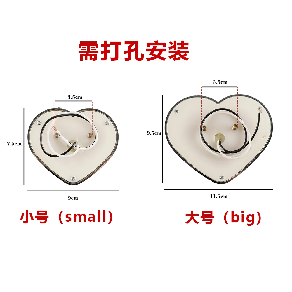 1pcs 12V JDM Heart Shaped LED Light Side Marker Indicators Turn