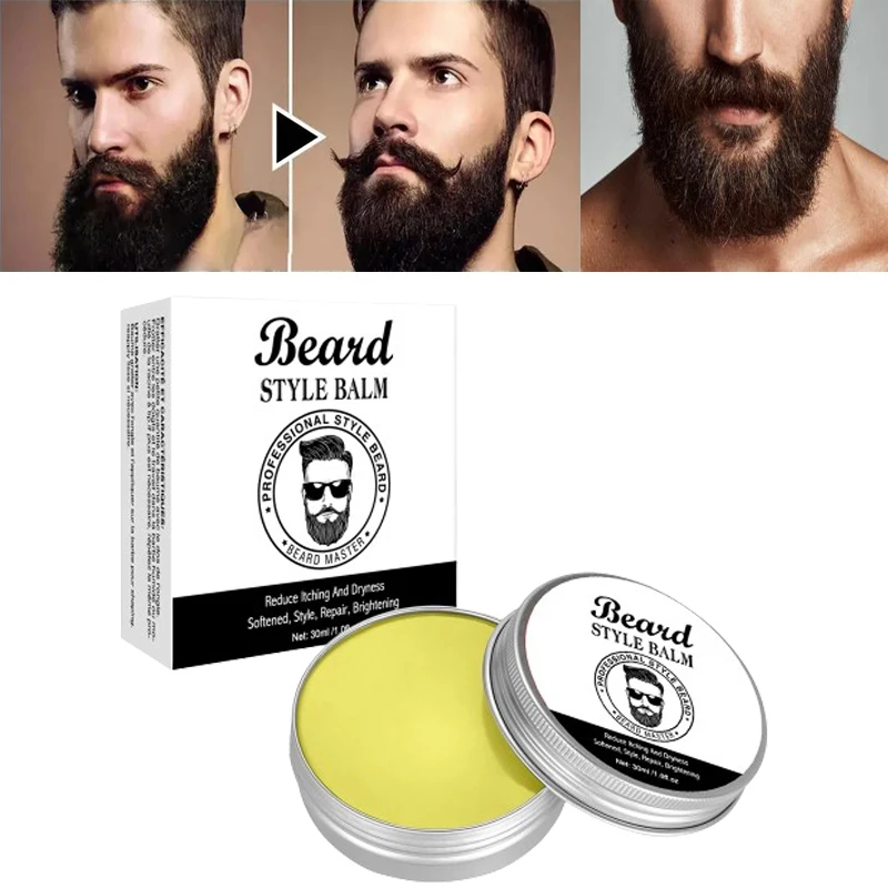 Beard Balm For Men Natural Beard Care Wax Balm Moisturizing Dashing Gentlemen Effect Beard Styling Professional Care Cream