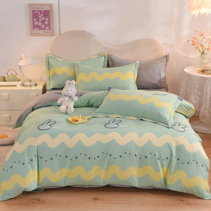 Super Soft 100% Cotton Thickened Bedding Set High Quality Comfortable Warm Duvet Cover Set Single Double Size Home Textiles