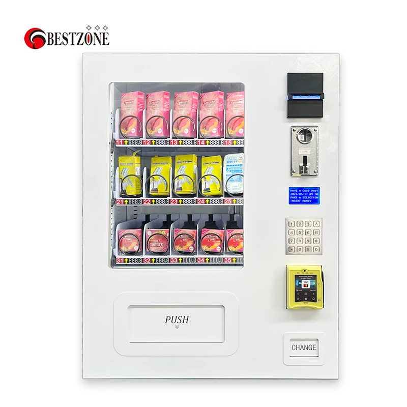 

Small Business Desktop Vending Machine for Juice Milk Drink Snack Candy With Coin Changer