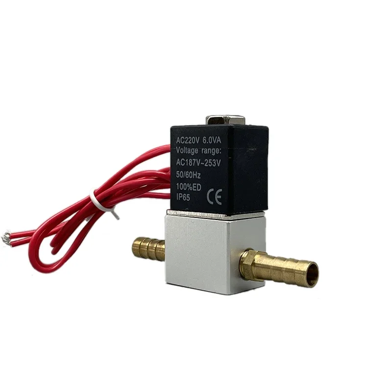 12v 24v 220v válvula solenóide elétrica pneumática 2 posição 2 porto normalmente fechado ar magnético válvula 6mm 8mm mangueira conexão farpa