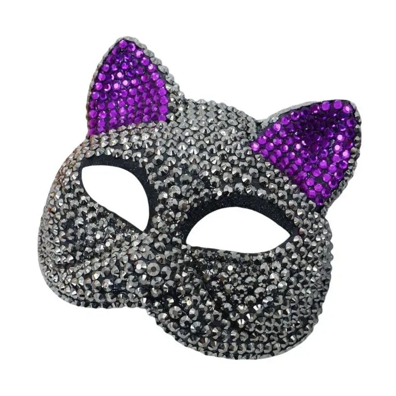 

39BB Rhinestones Masquerade Mask Half Face Mask for Women Men Halloween Cosplay Masquerade Decoration Mask For Photography