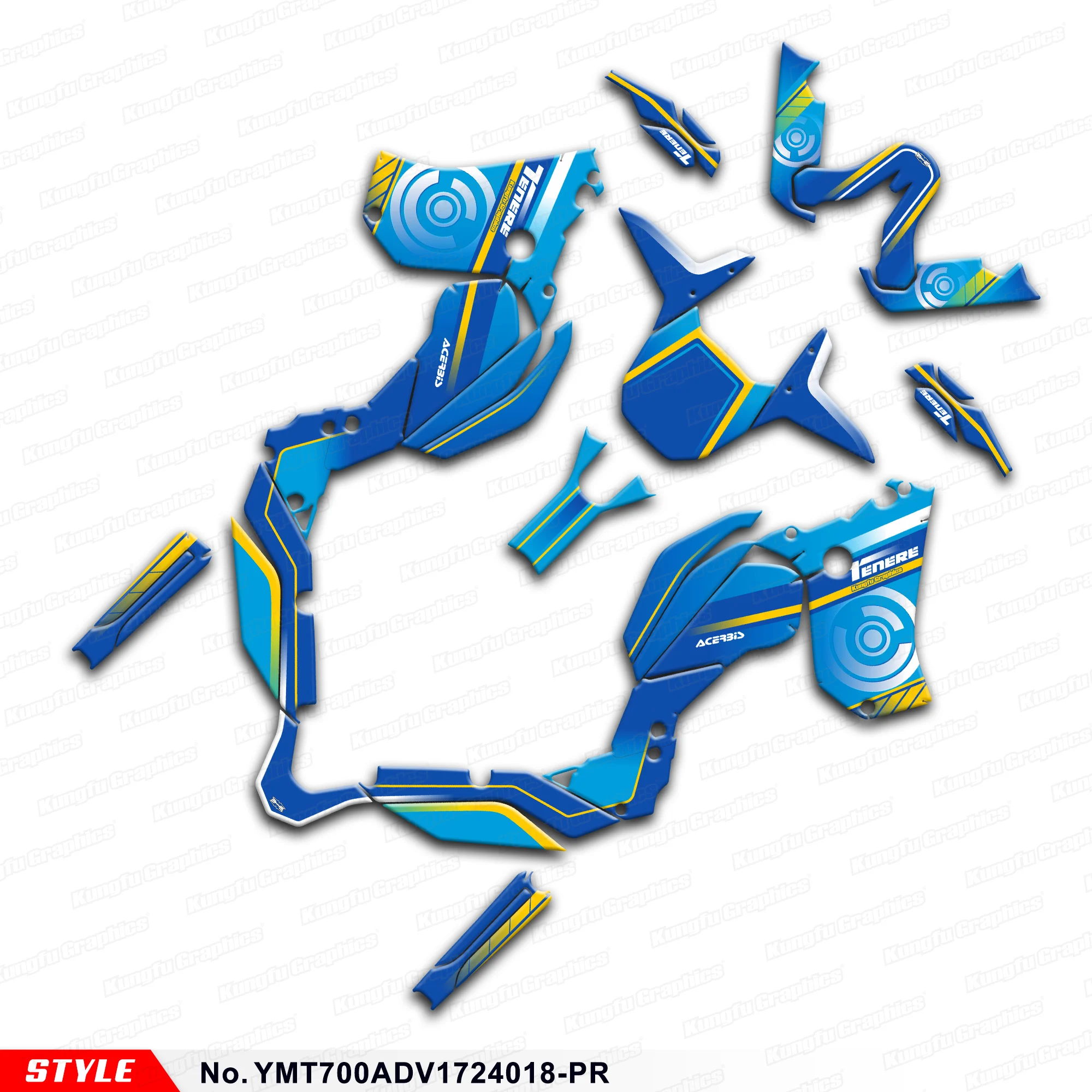 

Клейкая наклейка JY Racing для мотоцикла Yamaha Ténéré 700 Tenere T700 T7 2017-2024, аксессуары, YMT700ADV1724018-PR