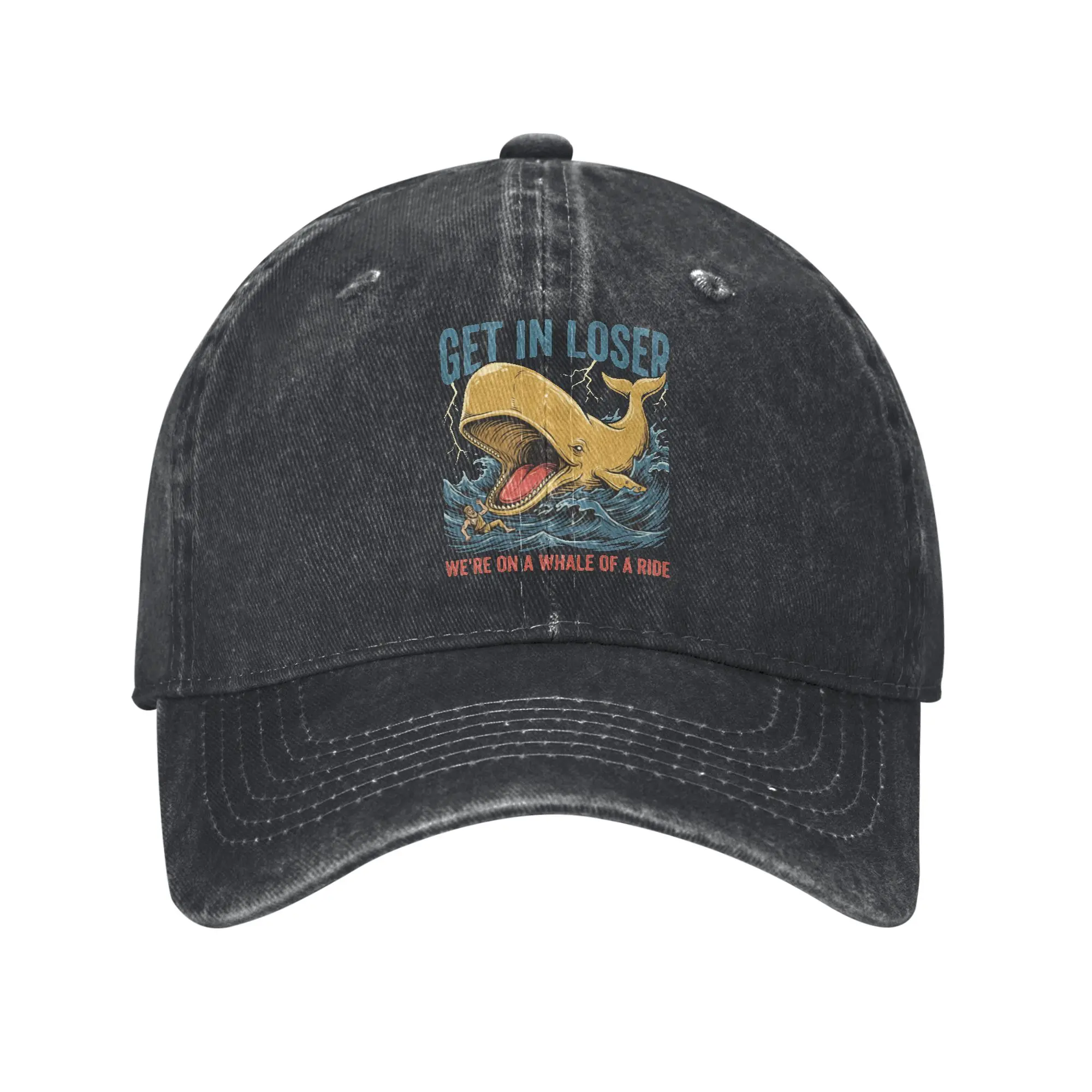 Summer Cap Sun Visor Get In Loser Whale Of A Ride Jonah Funny Vintage Sea Print Hip Hop Caps  Cowboy Hat Peaked Hats